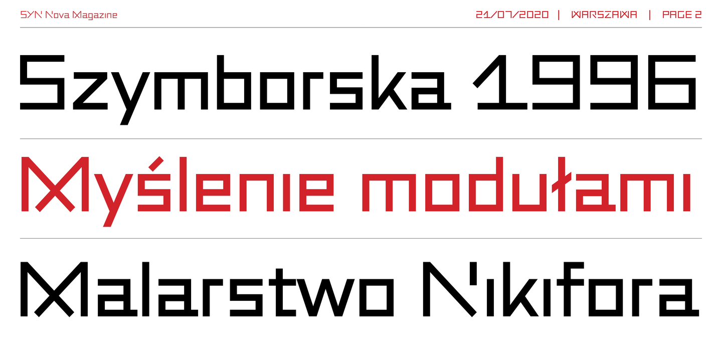 Przykład czcionki SYN Nova Bold